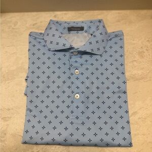 Turtleson Blue Patterned Polo Shirt